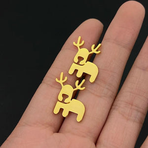 Elk Cufflinks Stainless Steel Christmas Jewelry