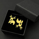 Elk Cufflinks Stainless Steel Christmas Jewelry