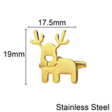 Elk Cufflinks Stainless Steel Christmas Jewelry