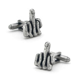Men's Vintage Finger Gesture Cufflinks Funny Brass Cuff Links