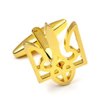 Tryzub Ukraine Symbol Cufflinks for Men Stainless steel Hollow