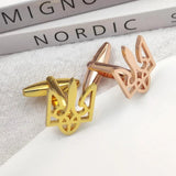 Tryzub Ukraine Symbol Cufflinks for Men Stainless steel Hollow