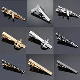 Golden AK47 Pistol Anchor Crystal Tie Clip