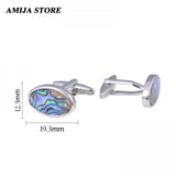 Classic Shell Pearl Cufflinks & Tie Clip Set for Men