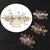 Golden Leaf Bridal Tiara Wedding Hair Pin Hair Combs