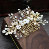 Golden Leaf Bridal Tiara Wedding Hair Pin Hair Combs