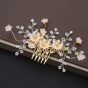 Sweet Flower Hair Accessories for Women Bridal Wedding Party Hair Comb Tiara