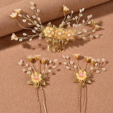 Sweet Flower Hair Accessories for Women Bridal Wedding Party Hair Comb Tiara