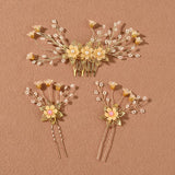 Sweet Flower Hair Accessories for Women Bridal Wedding Party Hair Comb Tiara