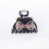 2PCS Crystal Hair Claw Hairpin Top Clip Bow Knot Girl Hair Ornament Accessories