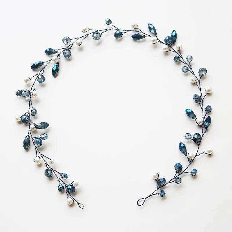 Colorful Crystal Headband Wedding Hair Jewelry Pearl Hair Ornament