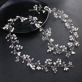 Pearl Rhinestone Headband Bridal Hair Jewelry 50/100/150 cm Long