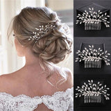 Silver Crystal Hair Comb Hairpin Headbands Tiaras For Women Bride