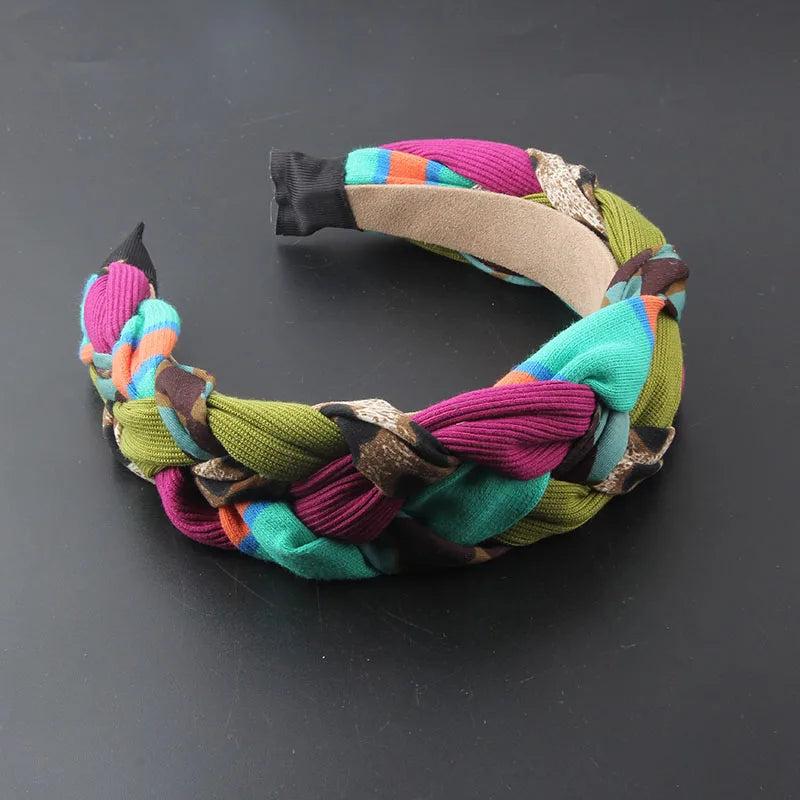 Exaggerated Printed Fabric Knotted Headband Ins Hair