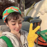 Exaggerated Printed Fabric Knotted Headband Ins Hair