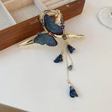 Crystal Tassel Hair Claw Butterfly Vintage Jewelry for Women Ladies