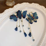 Crystal Tassel Hair Claw Butterfly Vintage Jewelry for Women Ladies