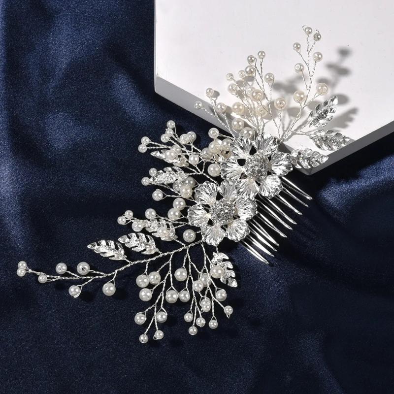 Bridal Combs Crystal Pearls Wedding Hair Accessory For Bride