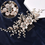 Bridal Combs Crystal Pearls Wedding Hair Accessory For Bride