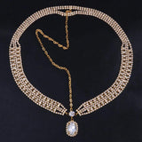 Stonefans Rhinestone Forehead Chain Pendant Headpiece Bridal Wedding Headband