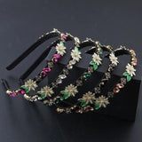 Metal Flower Rhinestone Headdress Hair Hoop for Party