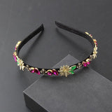 Metal Flower Rhinestone Headdress Hair Hoop for Party