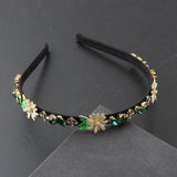 Metal Flower Rhinestone Headdress Hair Hoop for Party
