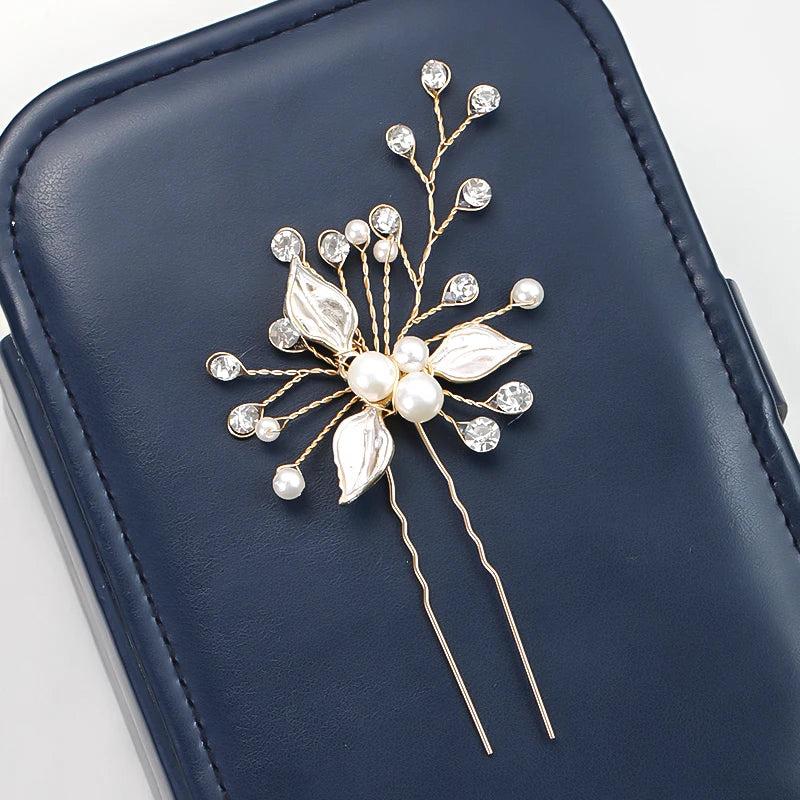 3 Pcs Simulated Pearl Crystal Hair Jewelry For Women Bridal Charm Hair Pins