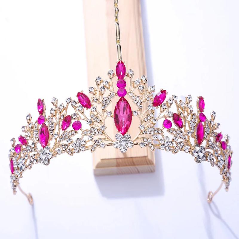 Colorful Crystal Rhinestone Crowns Wedding Hair Accessories