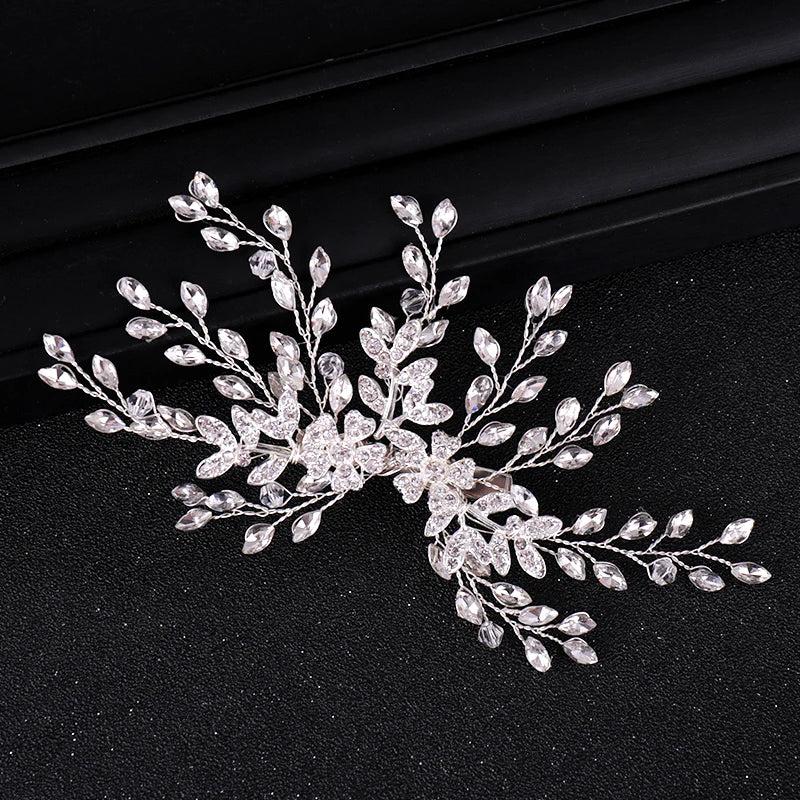 Crystal Wedding Hair Accessories Tiara Hair Clips Bridal Barrettes