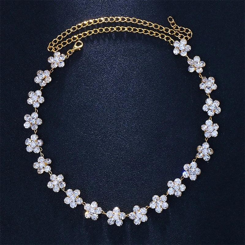 Stonefans Boho Flower Rhinestone Forehead Head Jewelry For Women