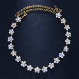 Stonefans Boho Flower Rhinestone Forehead Head Jewelry For Women
