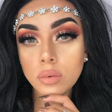 Stonefans Boho Flower Rhinestone Forehead Head Jewelry For Women