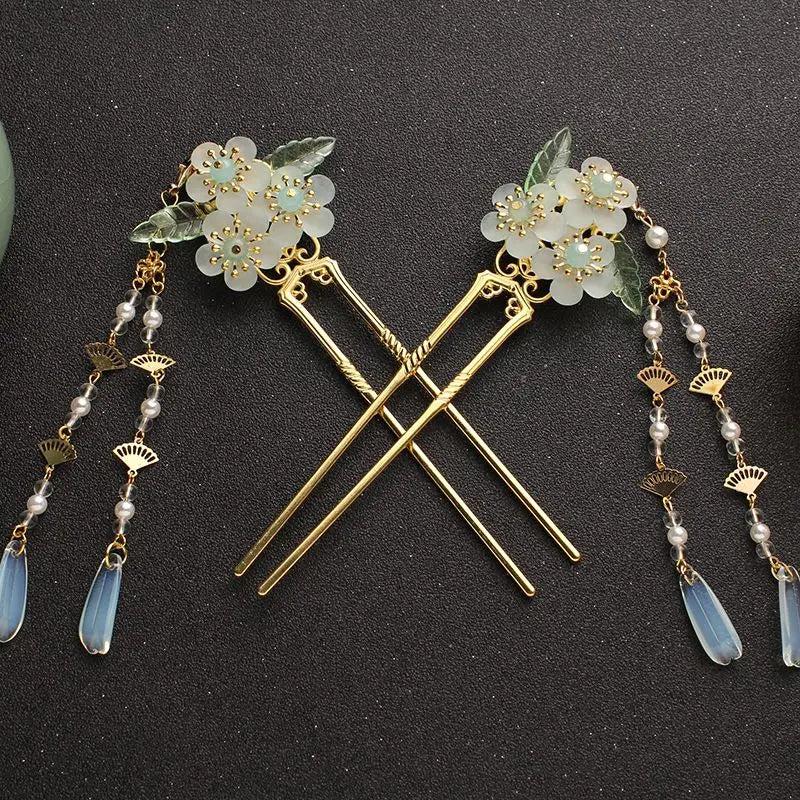 Vintage Metal Chinese Hairpin Flower Hair Accessory