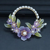 Ancient Hair Binding Headdress Glaze Purple Hair Ring Cheongsam Accessory