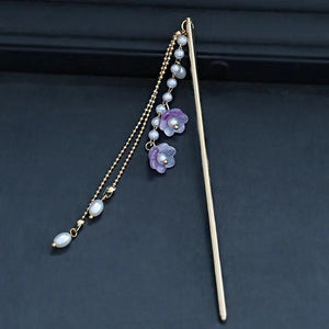 Ancient Hair Binding Headdress Glaze Purple Hair Ring Cheongsam Accessory