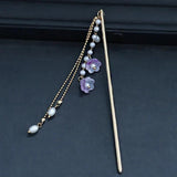 Ancient Hair Binding Headdress Glaze Purple Hair Ring Cheongsam Accessory