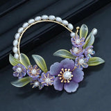 Ancient Hair Binding Headdress Glaze Purple Hair Ring Cheongsam Accessory
