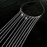 Rhinestone Tassel Wedding Bride Hairband
