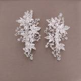 Silver Rhinestone Pearl Leaf Hair Clip Wedding Bridal Hair Accessories