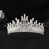 Bridal Crown Hair Jewelry Baroque Pearl Rhinestone Tiara