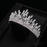 Bridal Crown Hair Jewelry Baroque Pearl Rhinestone Tiara