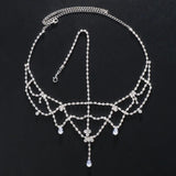 Stonefans Hollow Head Chain Water Drop Forehead Chain Headband for Women