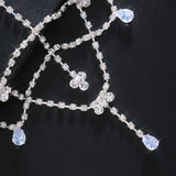 Stonefans Hollow Head Chain Water Drop Forehead Chain Headband for Women