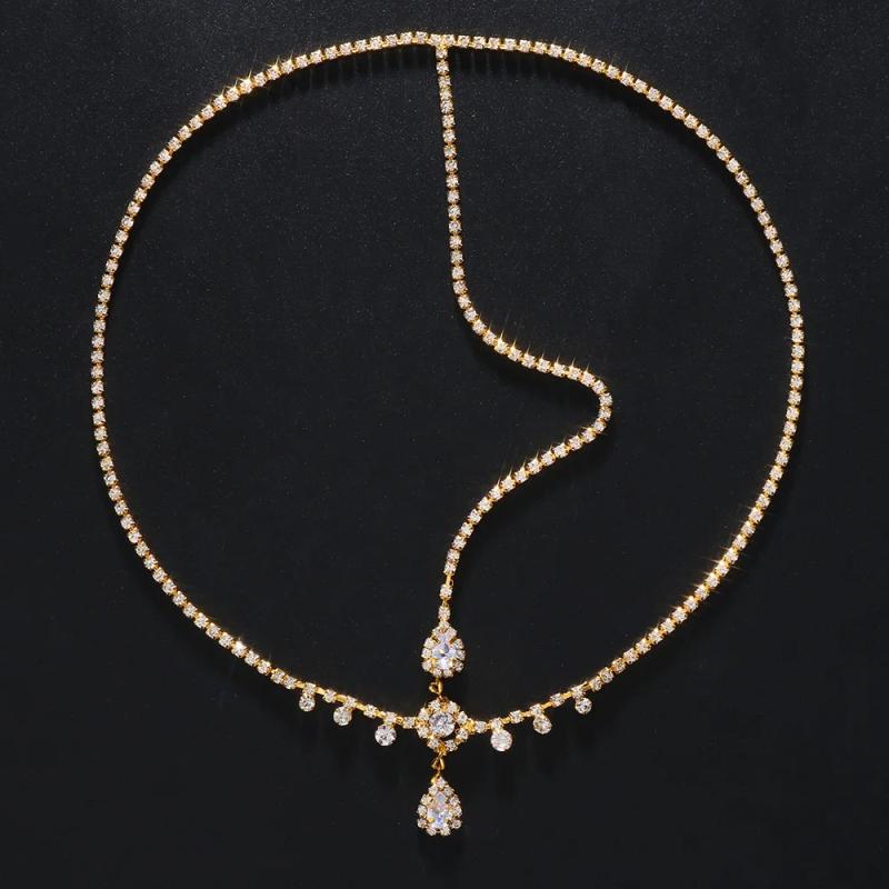 Stonefans Bridal Water Drop Head Chain Wedding Headdress