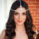 Stonefans Bridal Water Drop Head Chain Wedding Headdress