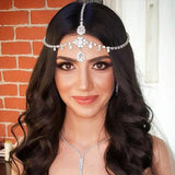Stonefans Bridal Water Drop Head Chain Wedding Headdress