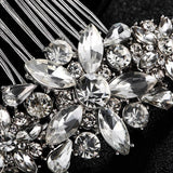 Silver Flower Bridal Hair Combs Rhinestone Crystal Hair Ornament