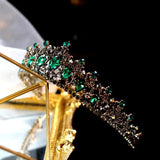 Baroque Retro Green Red Bridal Crystal Tiara Crown Queen Pageant Prom Rhinestone