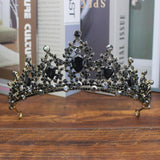 Baroque Retro Green Red Bridal Crystal Tiara Crown Queen Pageant Prom Rhinestone